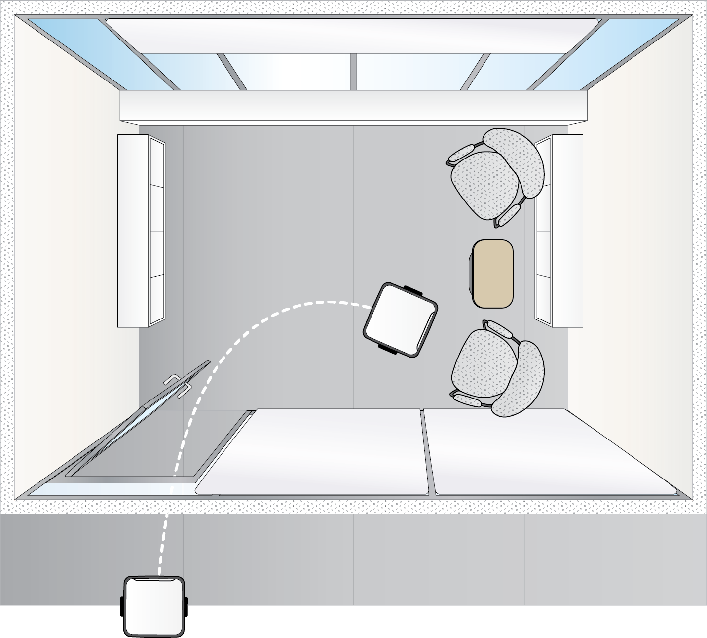Lab room setup for the Relative Encounters study