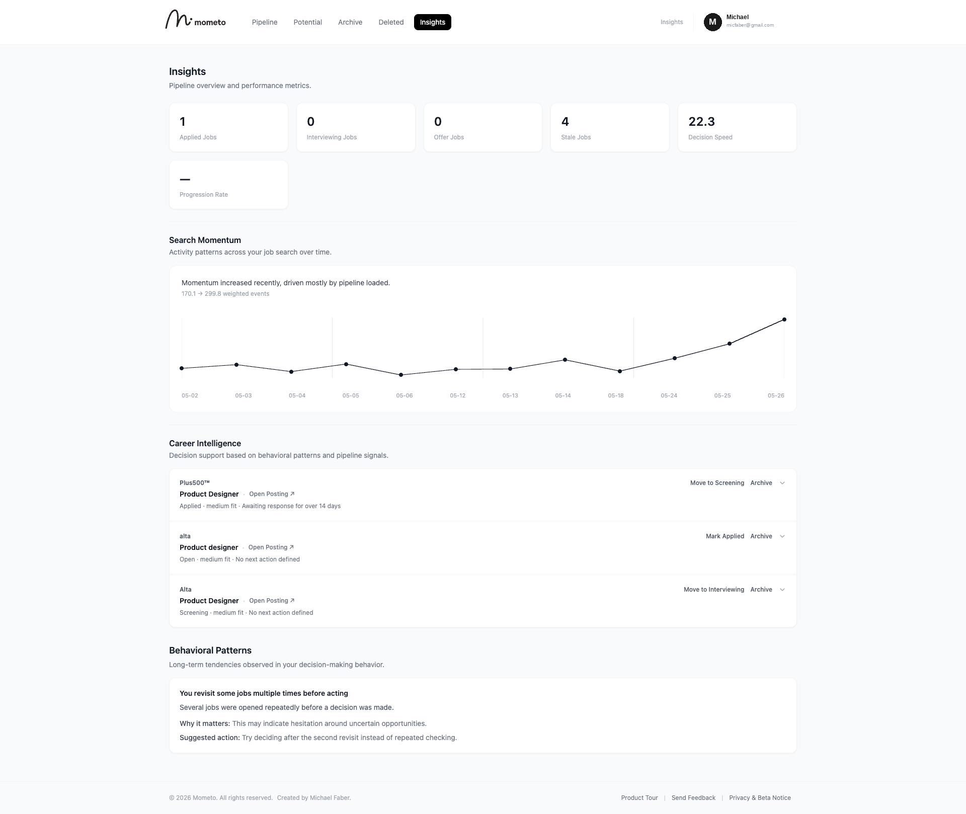 Insights view